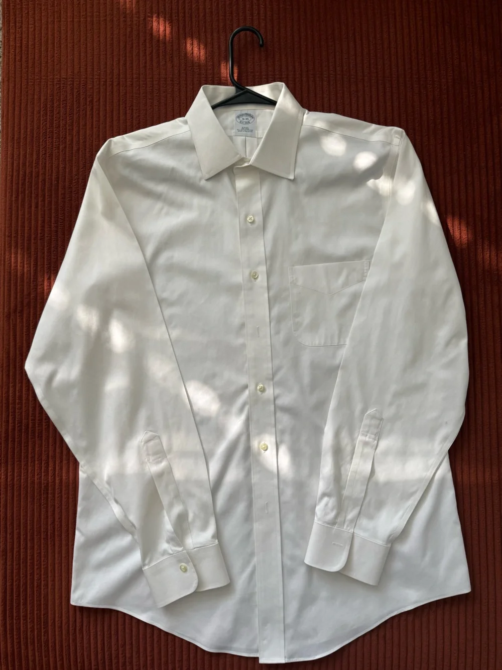 Brooks Brothers White Men's Long-Sleeve Button-Down Shirt